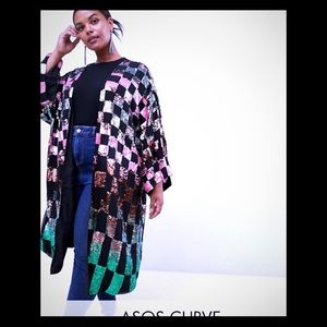 EUC- ASOS Multicolored Sequin Kimono
